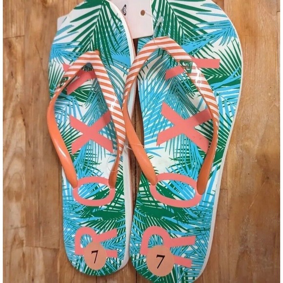ROXY FLIP FLOP'S SANDALS SIMBA LOVE COMFORT SZ 7 NWT - Picture 1 of 5